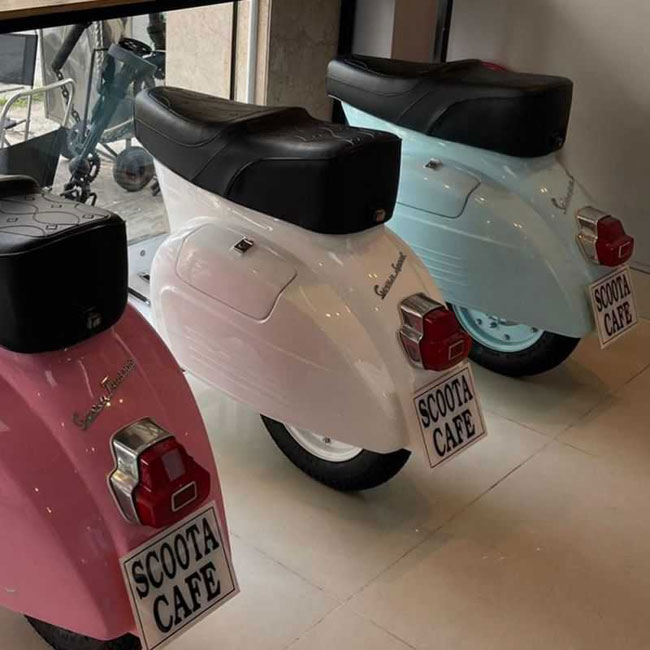 Classic Vespa scooter bar stools