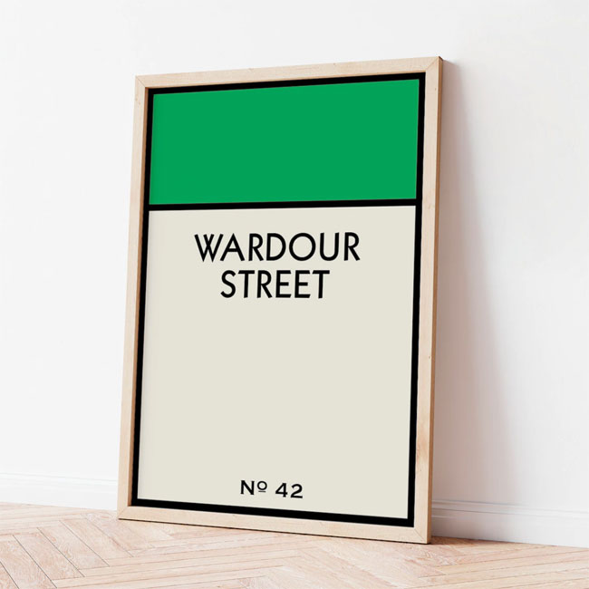Custom Monopoly street name prints by My Inspired Life