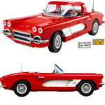 Lego 1961 Chevrolet sports car set zooms in