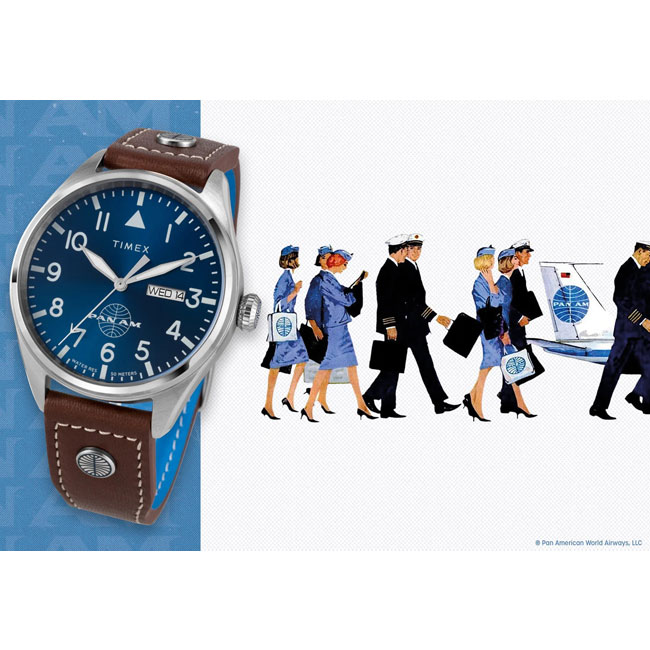 1960s-style Timex X Pan Am Waterbury watch