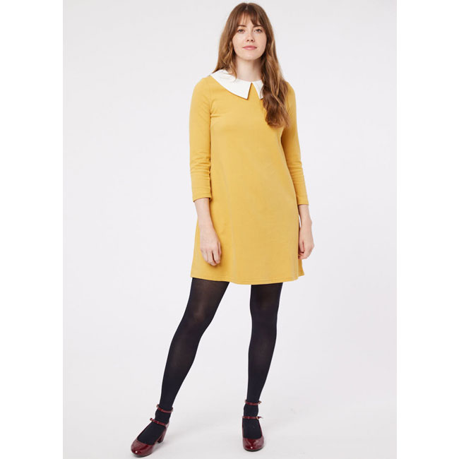 Suzy Contrast Collar Jersey Swing Dress