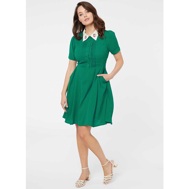 Zooey Embroidered Collar Dress
