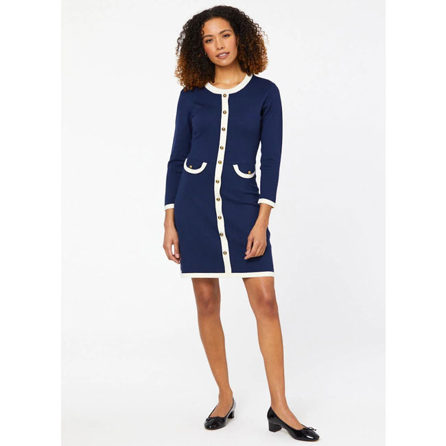 Twig Contrast Trim Knitted Dress