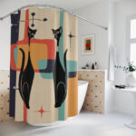 Midcentury modern shower curtains by Kate McEnroe