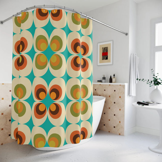 Midcentury modern shower curtains by Kate McEnroe