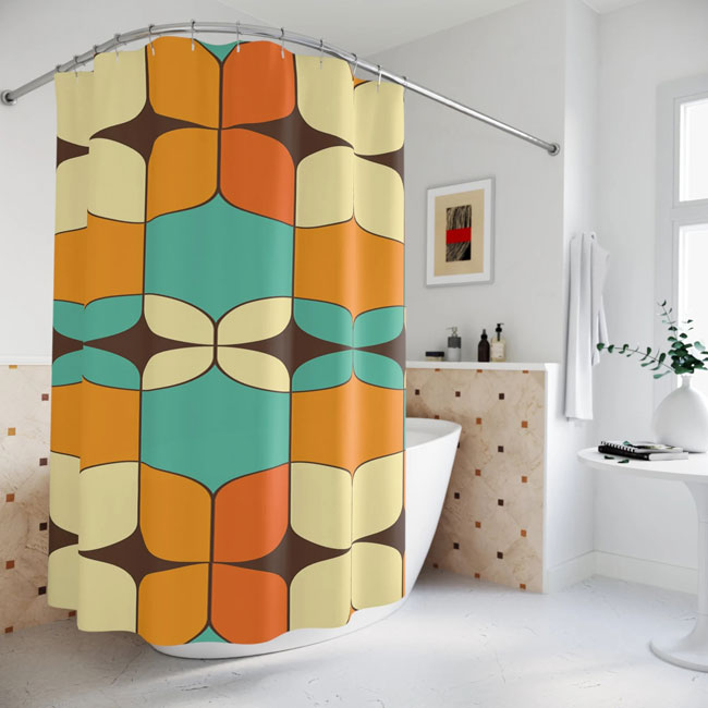 Midcentury modern shower curtains by Kate McEnroe