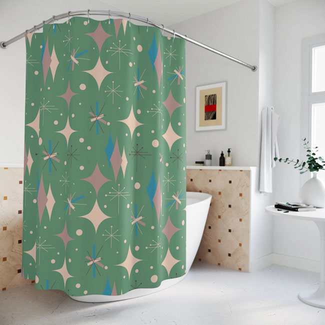 Midcentury modern shower curtains by Kate McEnroe
