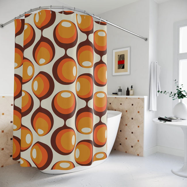 Midcentury modern shower curtains by Kate McEnroe