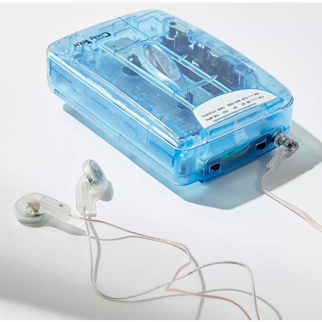 3. Clear Tech Blue UO Exclusive Cassette Player