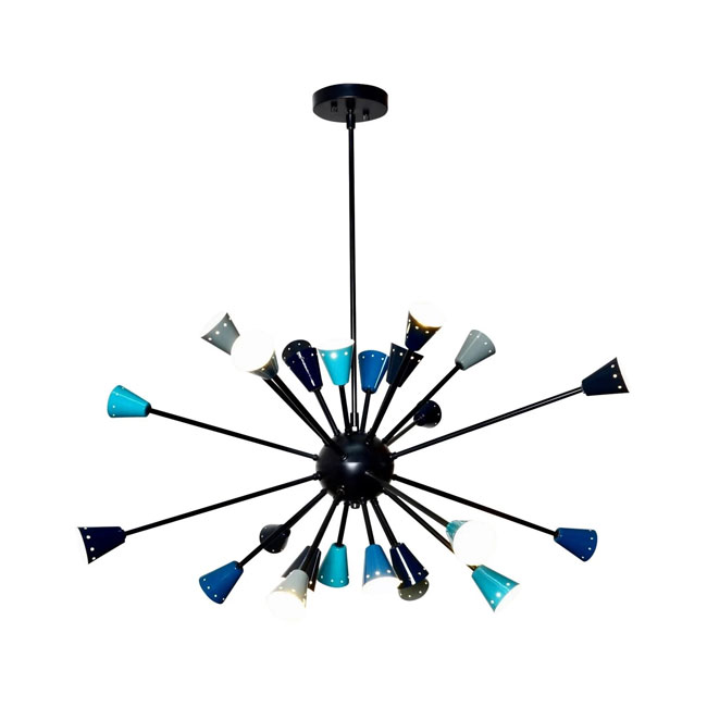 Midcentury modern Sputnik chandeliers by Inscapes Design